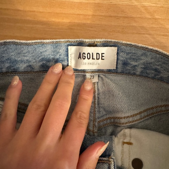 AGOLDE 90's Mid Rise Loose Fit in Snapshot (Fits High Rise; fits size 24/25) - Picture 5 of 9